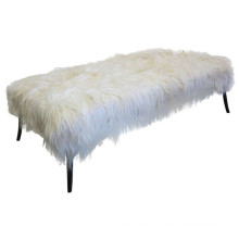 Wholesale 100% Genuine white color sheep rug 60*120cm long hair goat skin